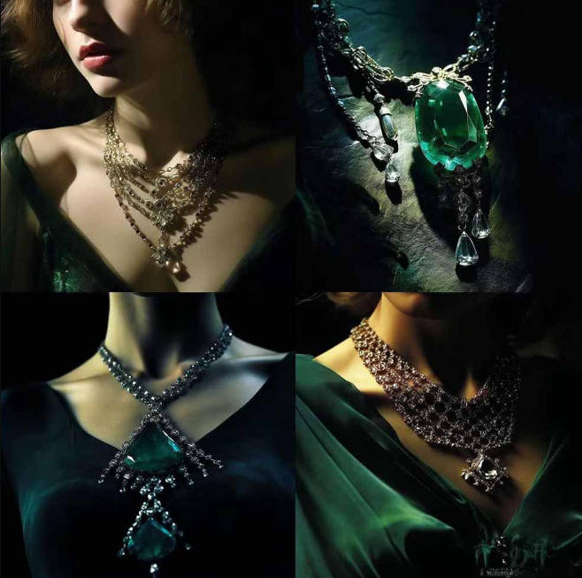 460 专业Midjourney珠宝摄影AI提示词戒指，项链-耳环-手链-宝石等，立即开始创作珠宝艺术